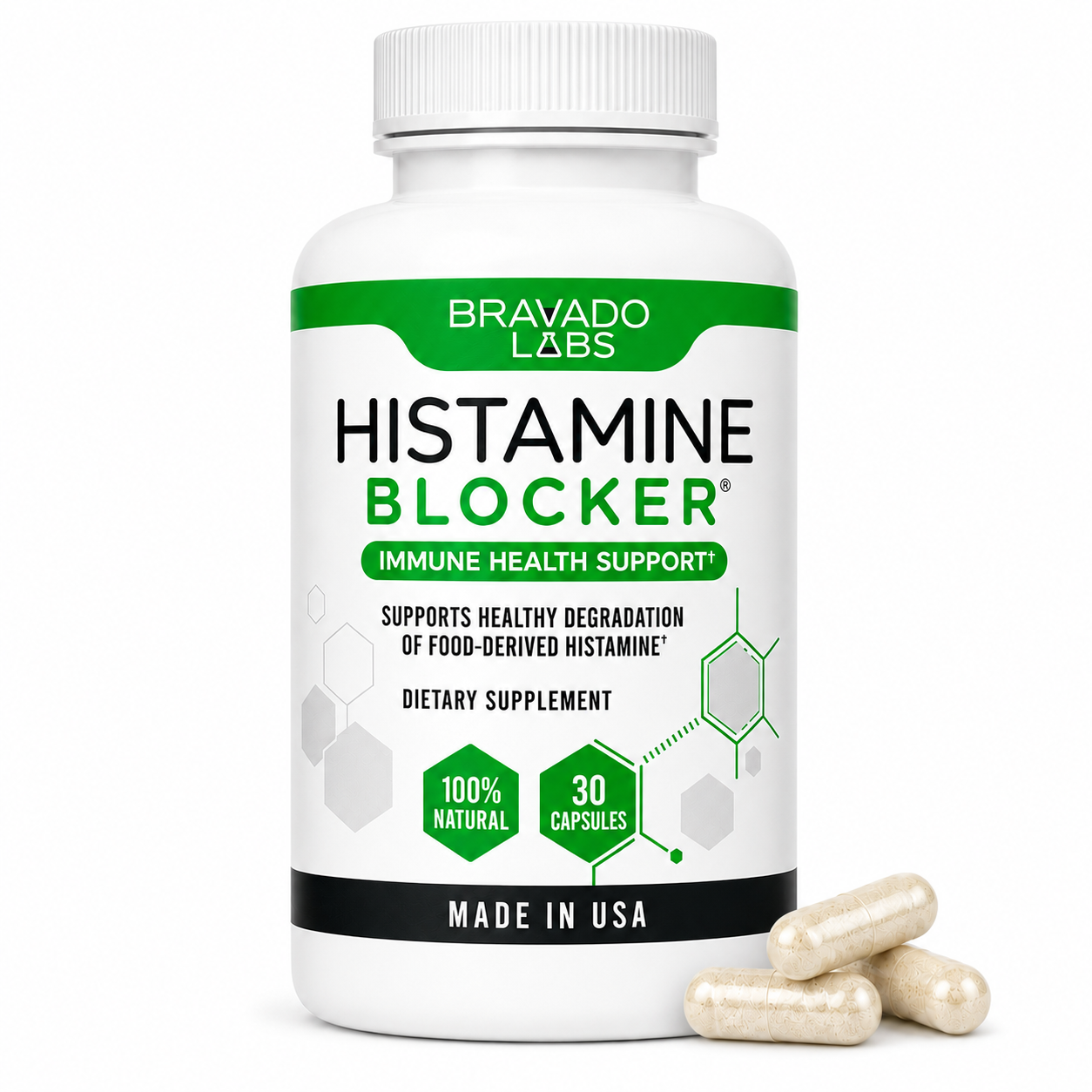 Premium DAO Enzyme - Histamine Blocker Supplements with Diamine Oxidase & Vitamin C for Daily Histamine Metabolism & Immune Support