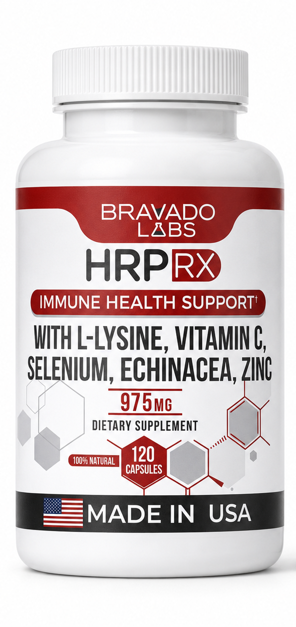 HRPRX - Premium L-Lysine 250mg Capsules – Immune & Cold Sore Support – Vegan, Non-GMO, Allergen-Free, 3rd-Party Tested, Lisina 1000 mg Organica - Made in USA