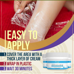 easy to apply cover the area with a thick layer of cream wrap in plastic wait 30 minutes