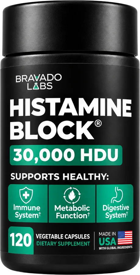Bravado Labs Histamine Block, 30,000 HDU, 120 vegetable capsules